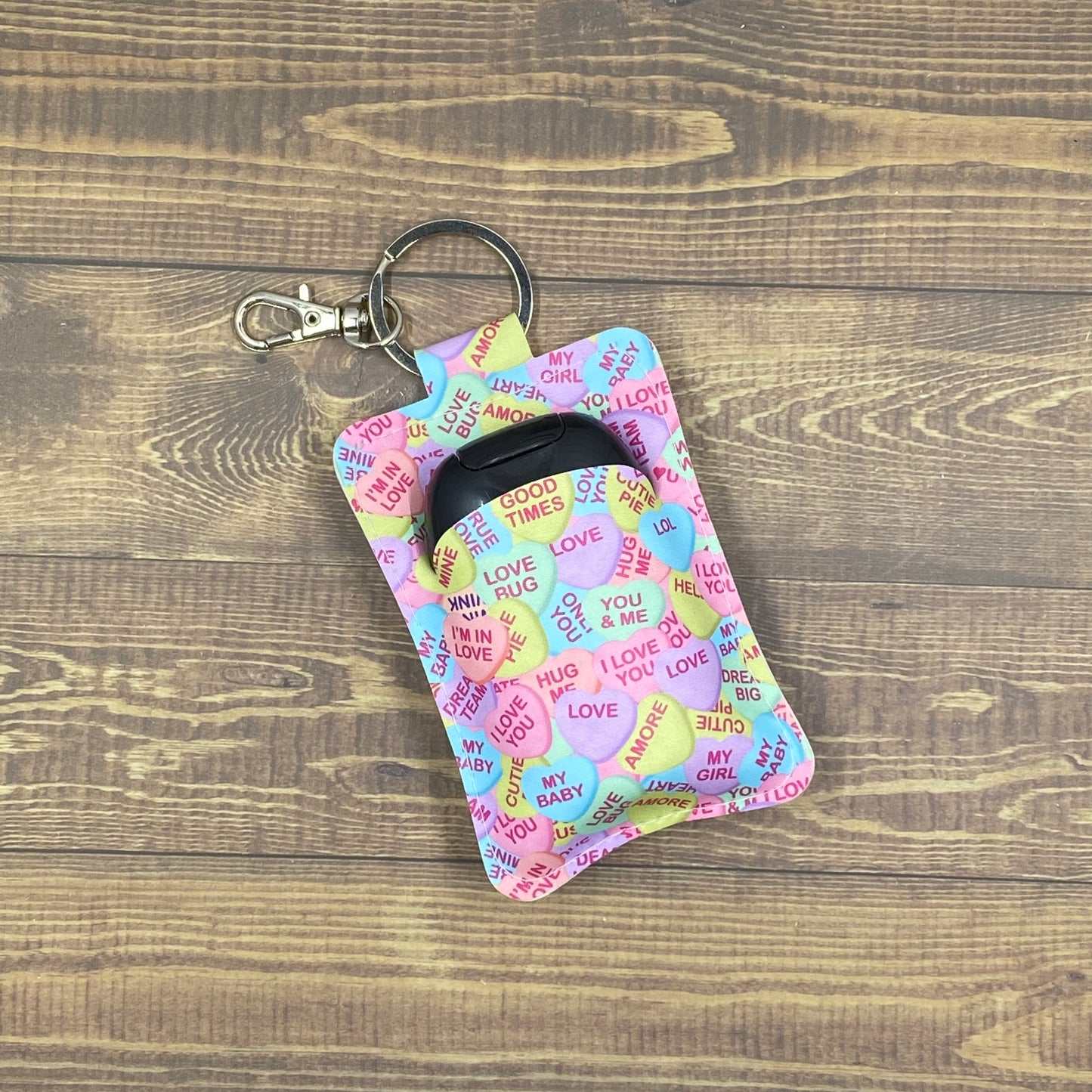 Hand Sanitizer Holder - Conversation Hearts